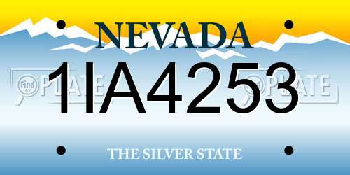 1IA4253 Nevada License Plate