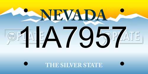 1IA7957 Nevada License Plate