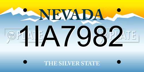 1IA7982 Nevada License Plate