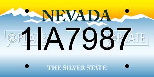 1IA7987 Nevada License Plate