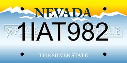 1IAT982 Nevada License Plate