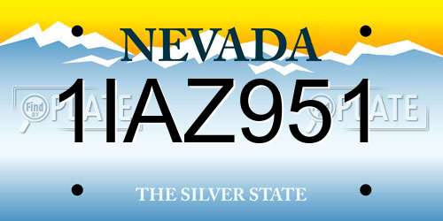 1IAZ951 Nevada License Plate