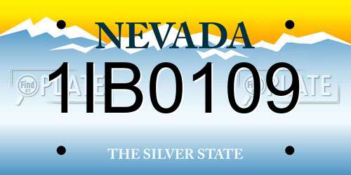 1IB0109 Nevada License Plate