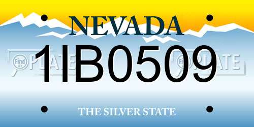 1IB0509 Nevada License Plate
