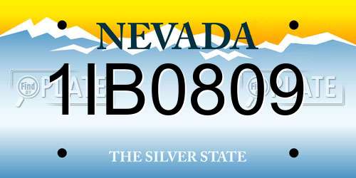 1IB0809 Nevada License Plate