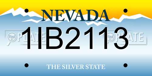 1IB2113 Nevada License Plate