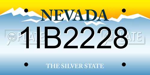 1IB2228 Nevada License Plate