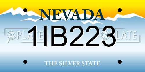 1IB223 Nevada License Plate