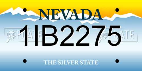1IB2275 Nevada License Plate