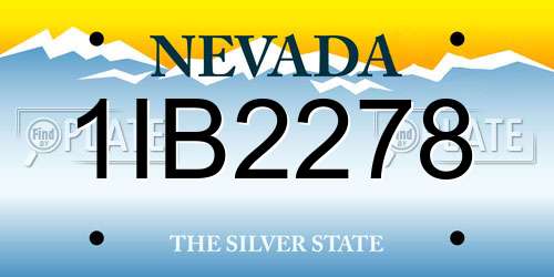 1IB2278 Nevada License Plate