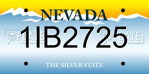 1IB2725 Nevada License Plate