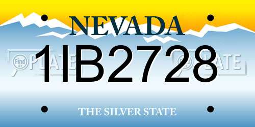1IB2728 Nevada License Plate