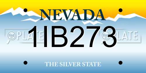 1IB273 Nevada License Plate