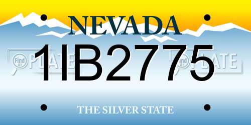 1IB2775 Nevada License Plate