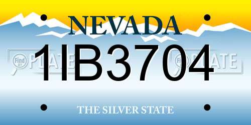 1IB3704 Nevada License Plate