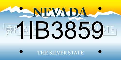 1IB3859 Nevada License Plate