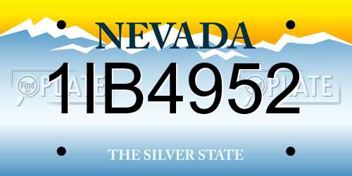 1IB4952 Nevada License Plate
