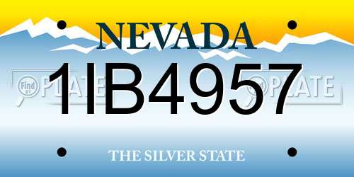 1IB4957 Nevada License Plate