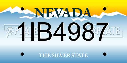 1IB4987 Nevada License Plate