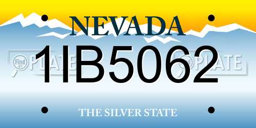 1IB5062 Nevada License Plate