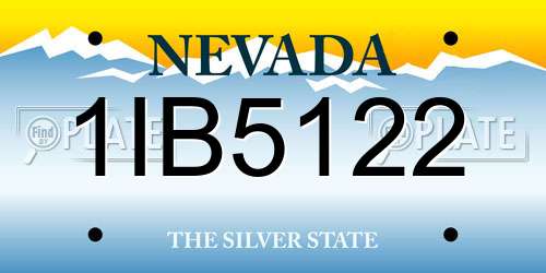1IB5122 Nevada License Plate