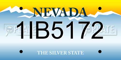 1IB5172 Nevada License Plate