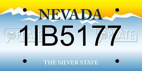 1IB5177 Nevada License Plate