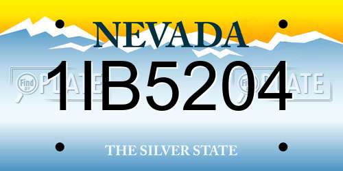 1IB5204 Nevada License Plate