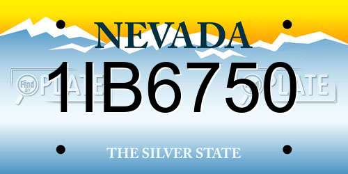 1IB6750 Nevada License Plate
