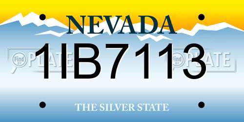 1IB7113 Nevada License Plate