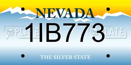 1IB773 Nevada License Plate
