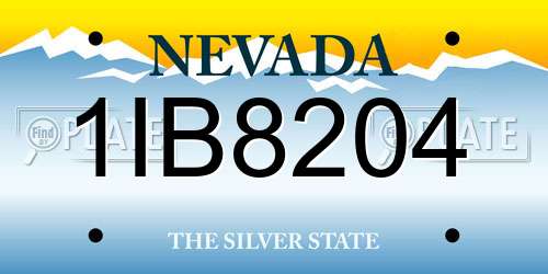 1IB8204 Nevada License Plate