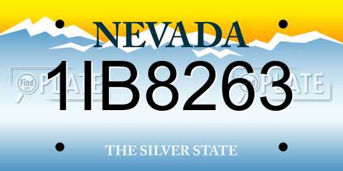 1IB8263 Nevada License Plate