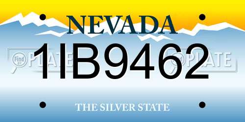1IB9462 Nevada License Plate