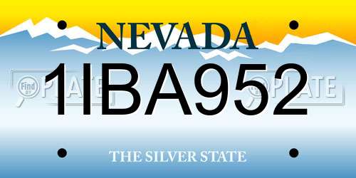 1IBA952 Nevada License Plate