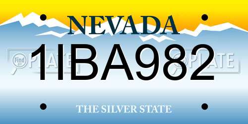 1IBA982 Nevada License Plate