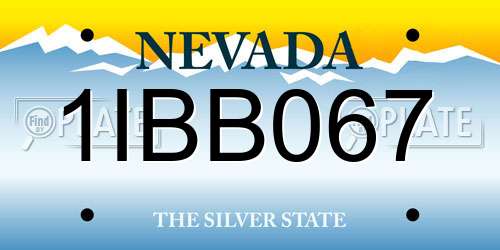 1IBB067 Nevada License Plate