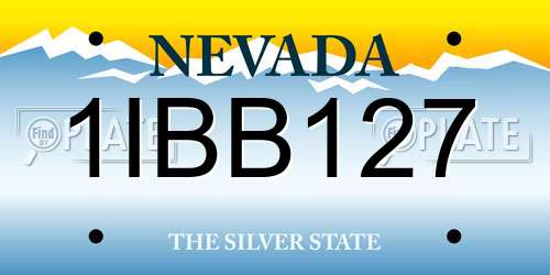 1IBB127 Nevada License Plate