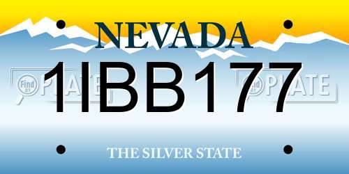 1IBB177 Nevada License Plate