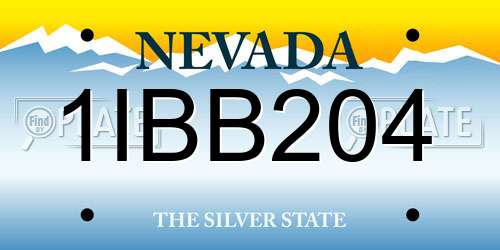 1IBB204 Nevada License Plate