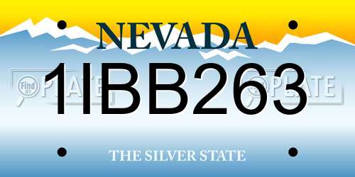 1IBB263 Nevada License Plate