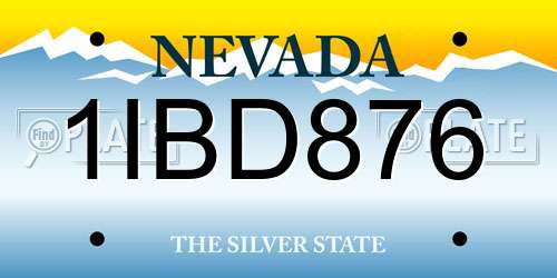 1IBD876 Nevada License Plate
