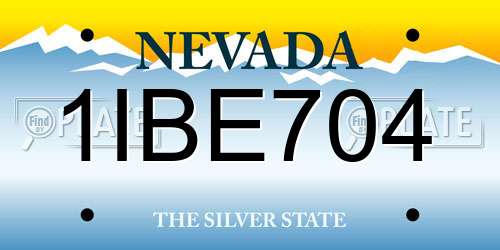 1IBE704 Nevada License Plate