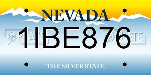 1IBE876 Nevada License Plate