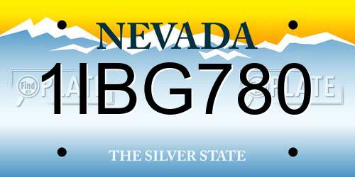 1IBG780 Nevada License Plate