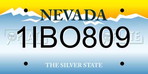 1IBO809 Nevada License Plate