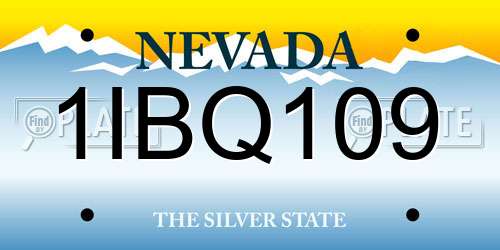 1IBQ109 Nevada License Plate