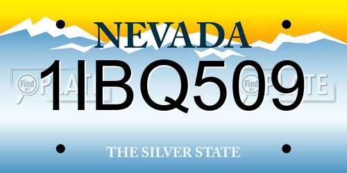 1IBQ509 Nevada License Plate