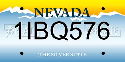 1IBQ576 Nevada License Plate