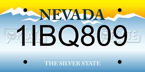 1IBQ809 Nevada License Plate